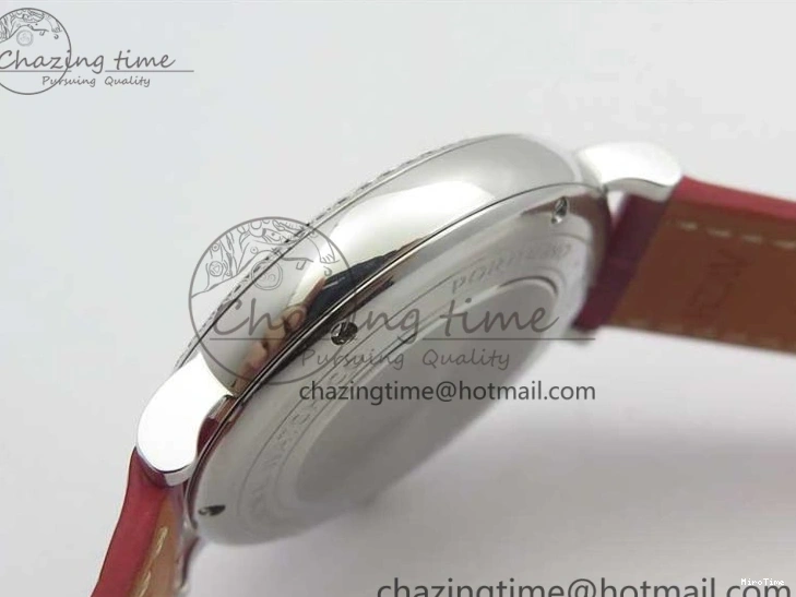 MIROTIME 0215 Portofino Automatic 37 SS M+F 1:1 Best Edition Silver Dial RG Markers on Red Crocodile Strap A Reliable 7154